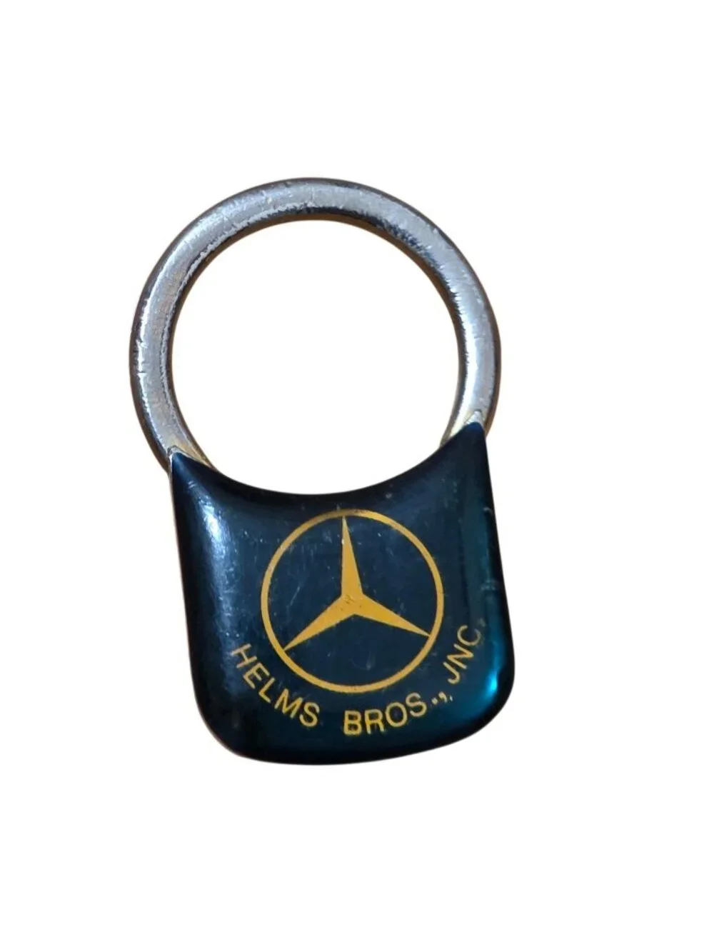 Vtg Mercedes Benz Enamel Turn & Twist Keychain Keyring Helms Bros Inc 1